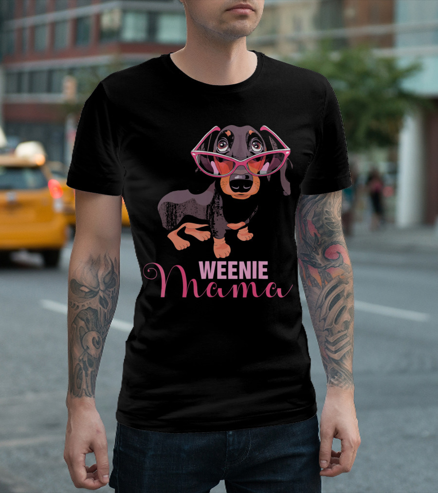Weenie Mama Cute Dachshund Sunglasses T-Shirt