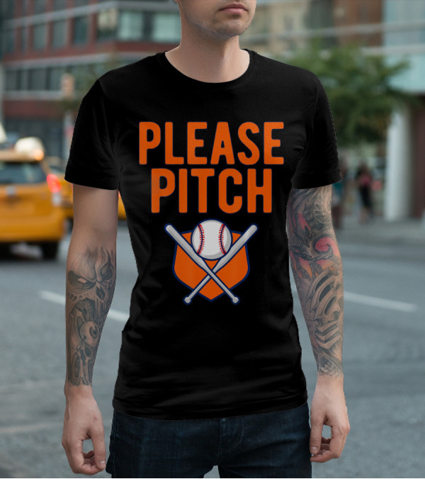 Please Pitch Baseball Funny Adult T-Shirt