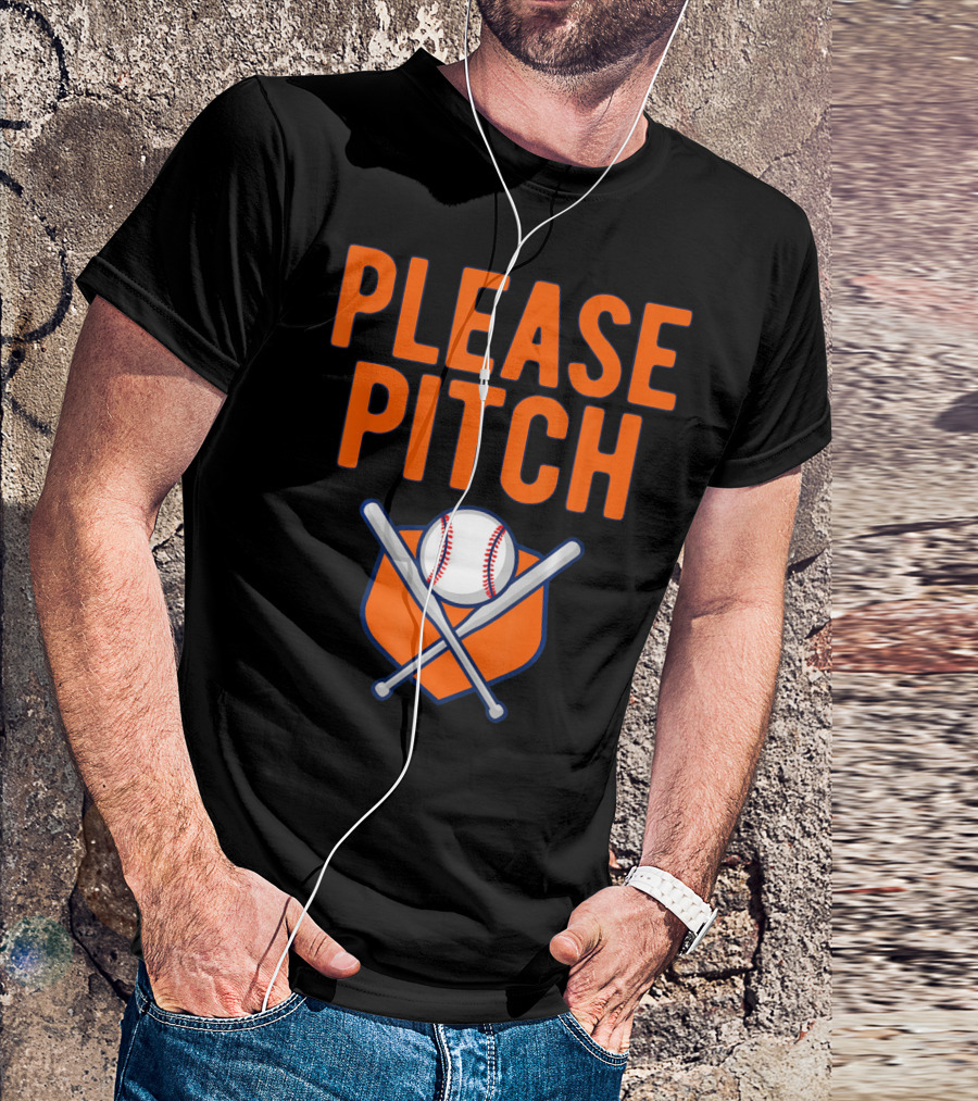 Please Pitch Baseball Funny Adult T-Shirt