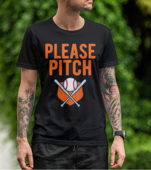 Please Pitch Baseball Funny Adult T-Shirt