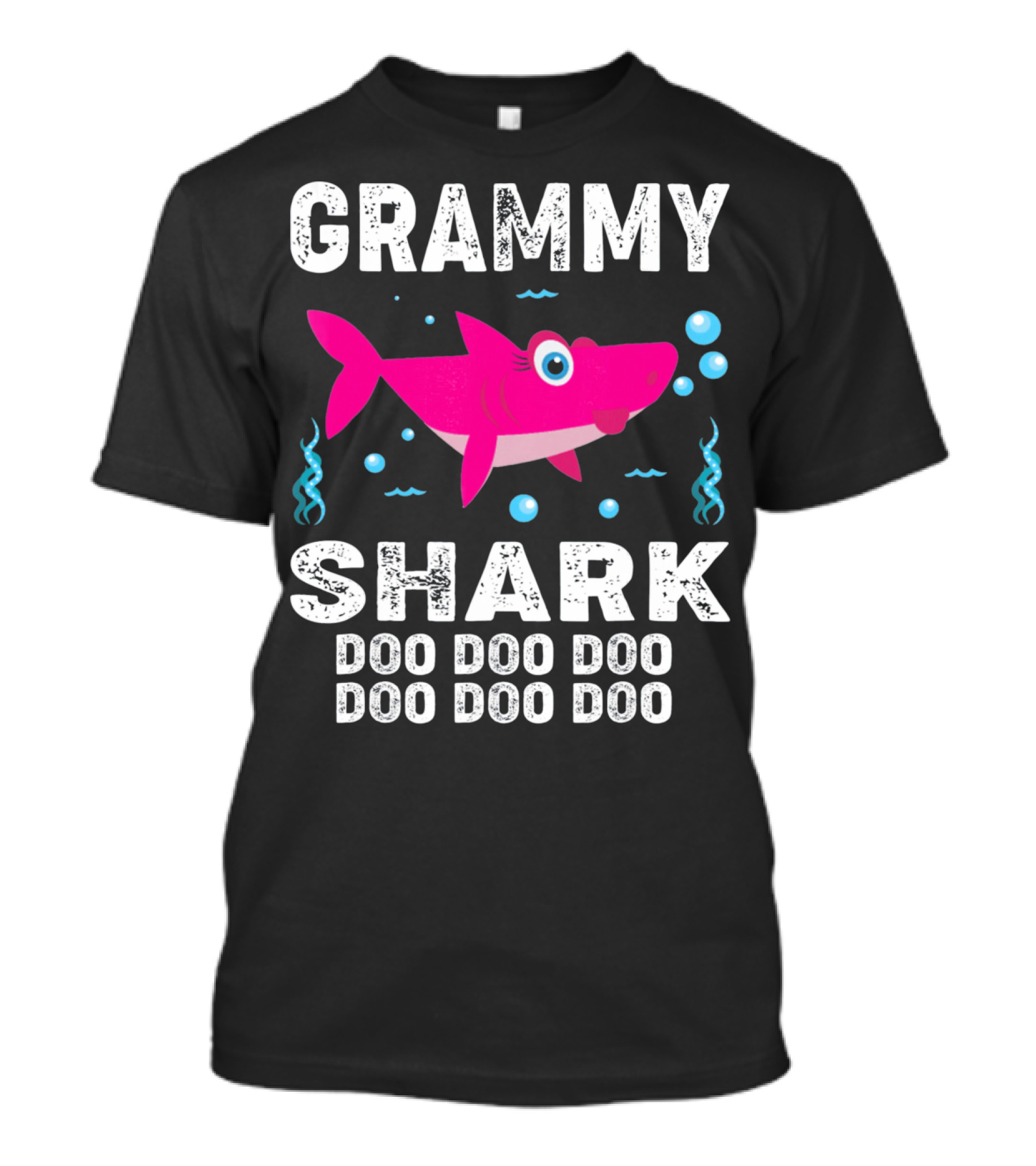 Grammy Shark Doo Doo Doo Bubbles And Pink Shark Fun T-Shirt