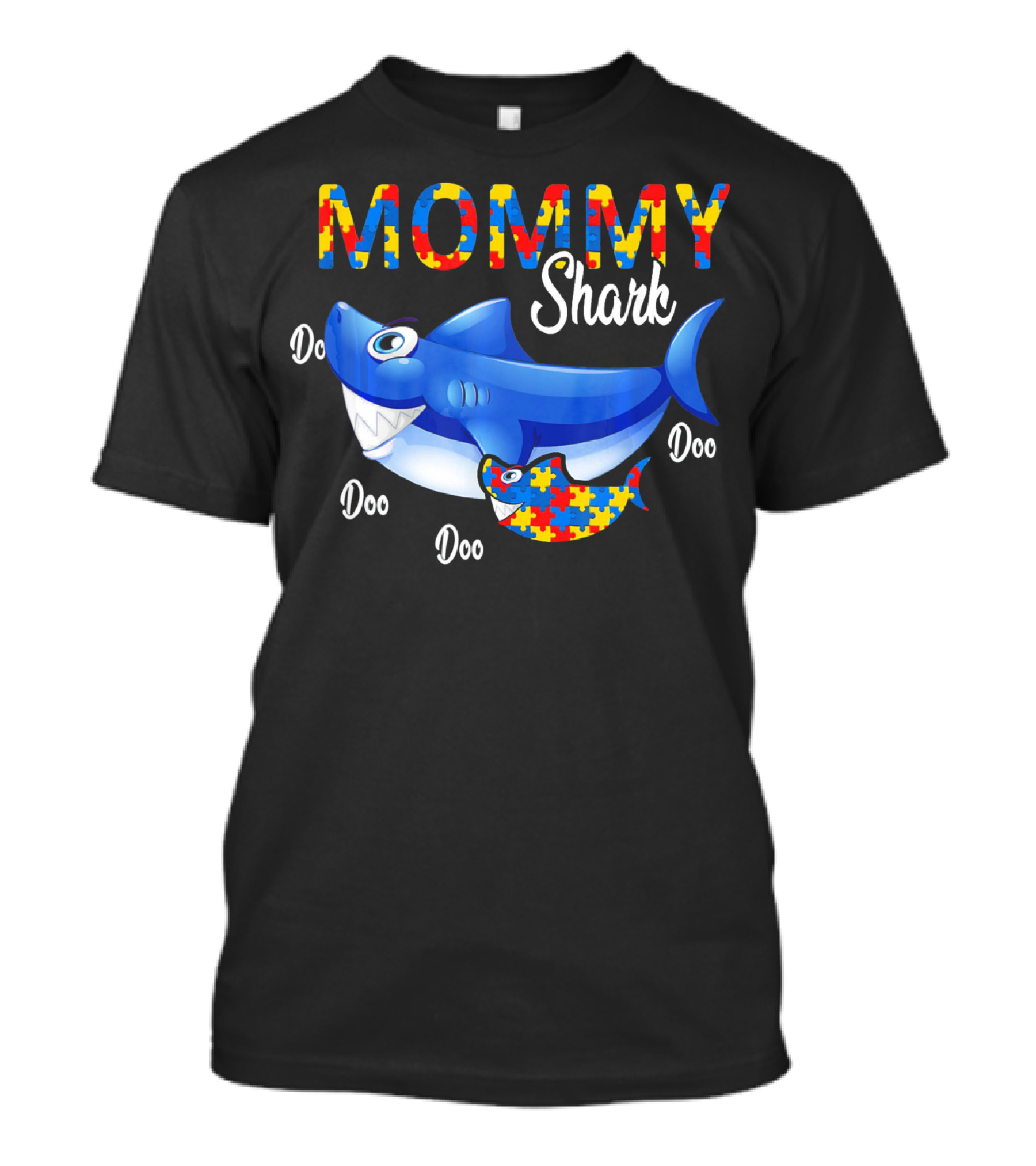 MOMMY Shark Puzzle Autism Awareness Doo Doo T-Shirt