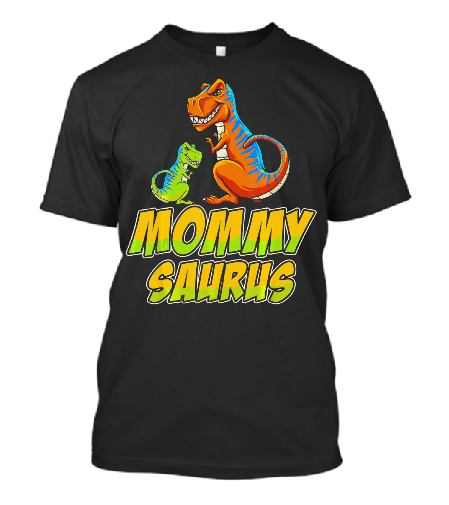 Mommysaurus Dinosaur Funny Mommy Saurus Colorful T-Rex With Baby T-Shirt