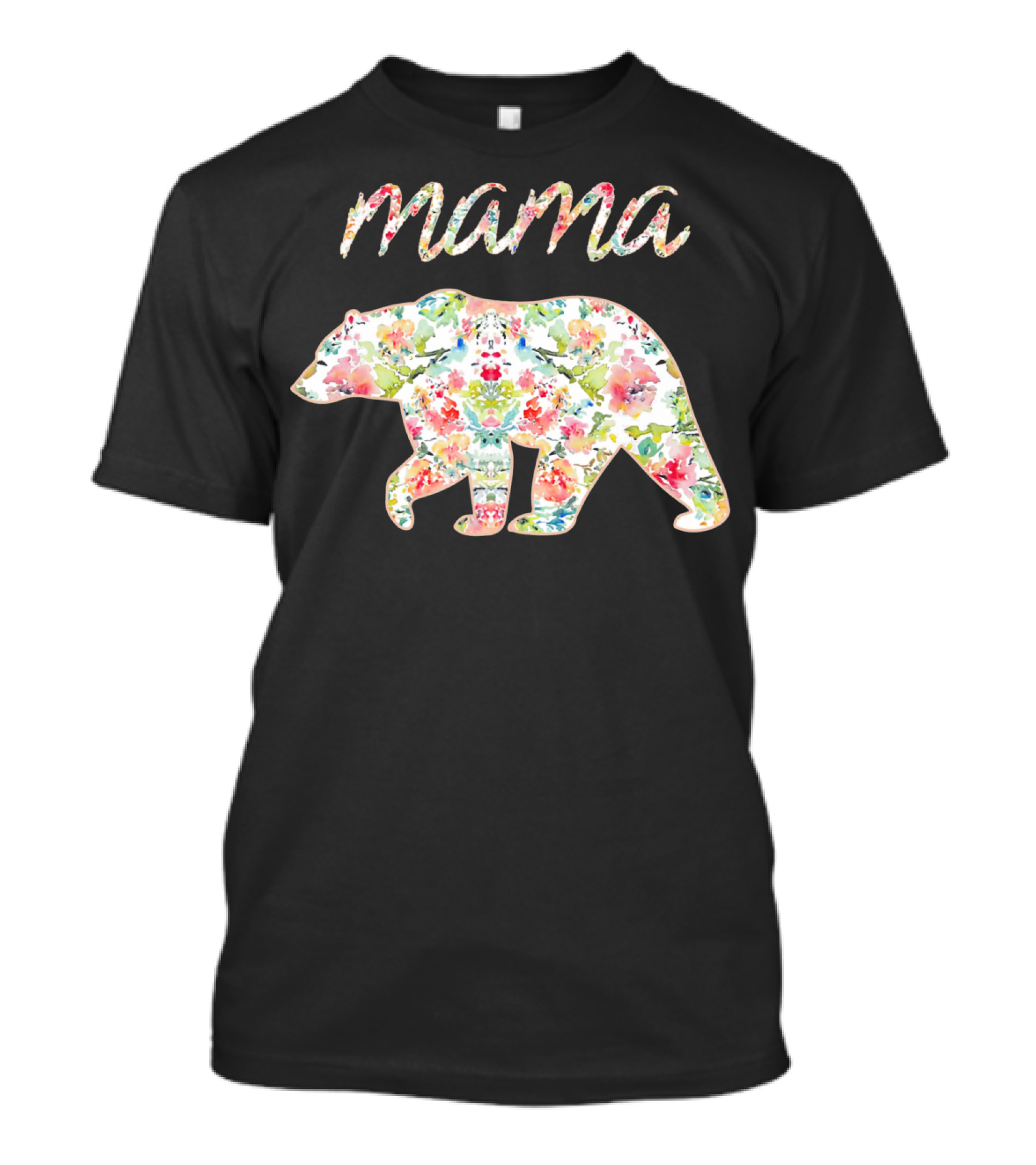 Mama Bear Floral Pattern With Colorful Flowers T-Shirt