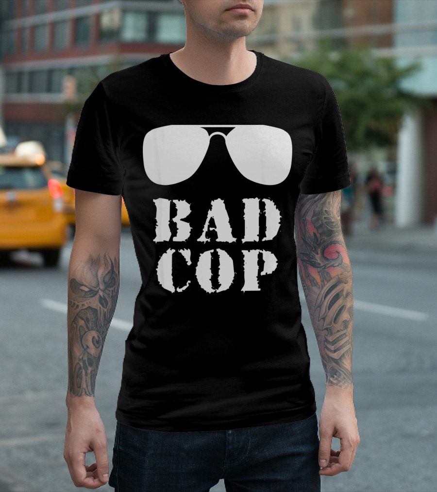 Bad Cop Funny Father and Son Matching Sunglasses T-Shirt