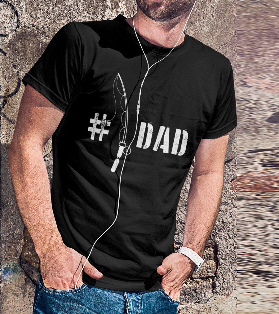 1 Dad Fishing Daddy Fat Funny Fisherman T-Shirt