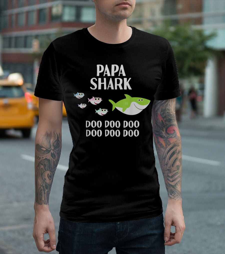 Papa Shark Doo Doo Doo Doo Fathers Mens T-Shirt