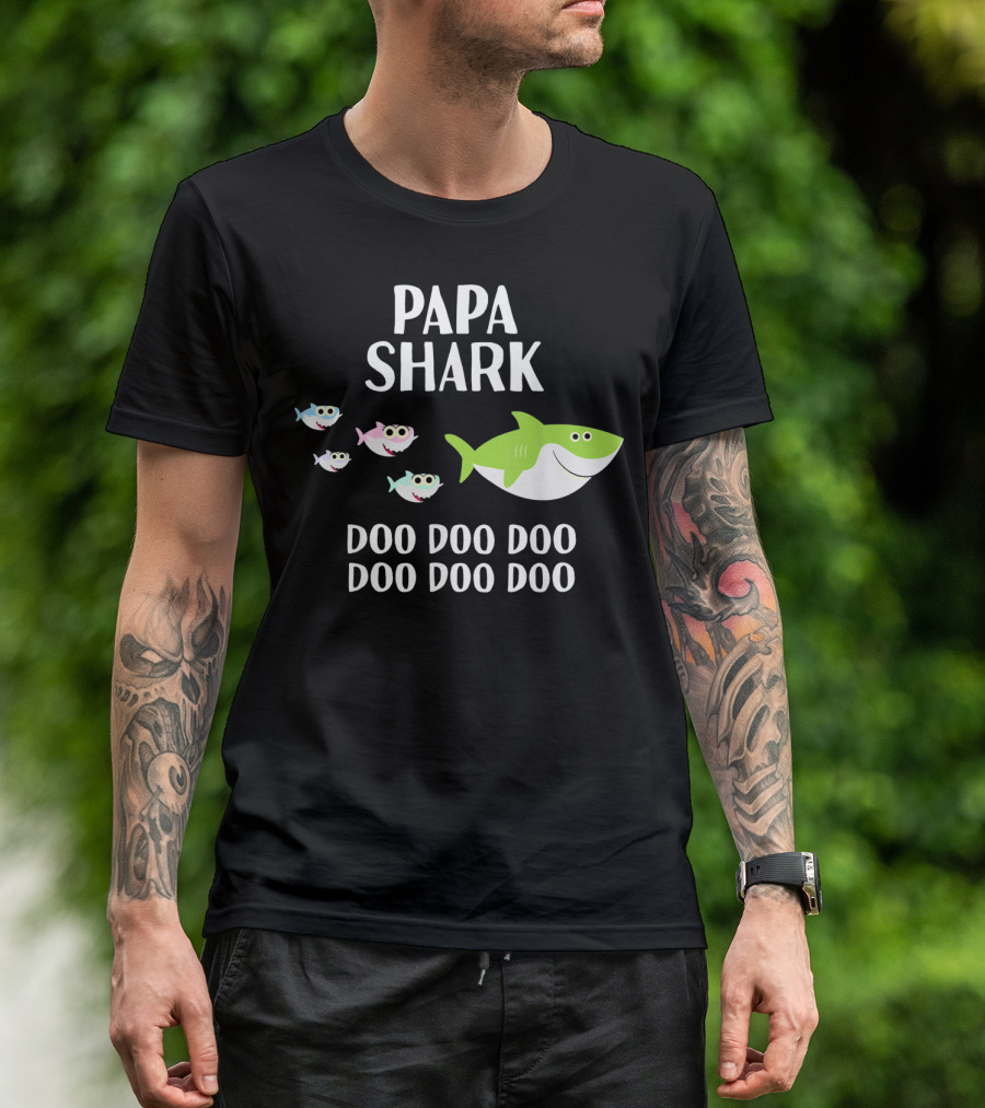 Papa Shark Doo Doo Doo Doo Fathers Mens T-Shirt