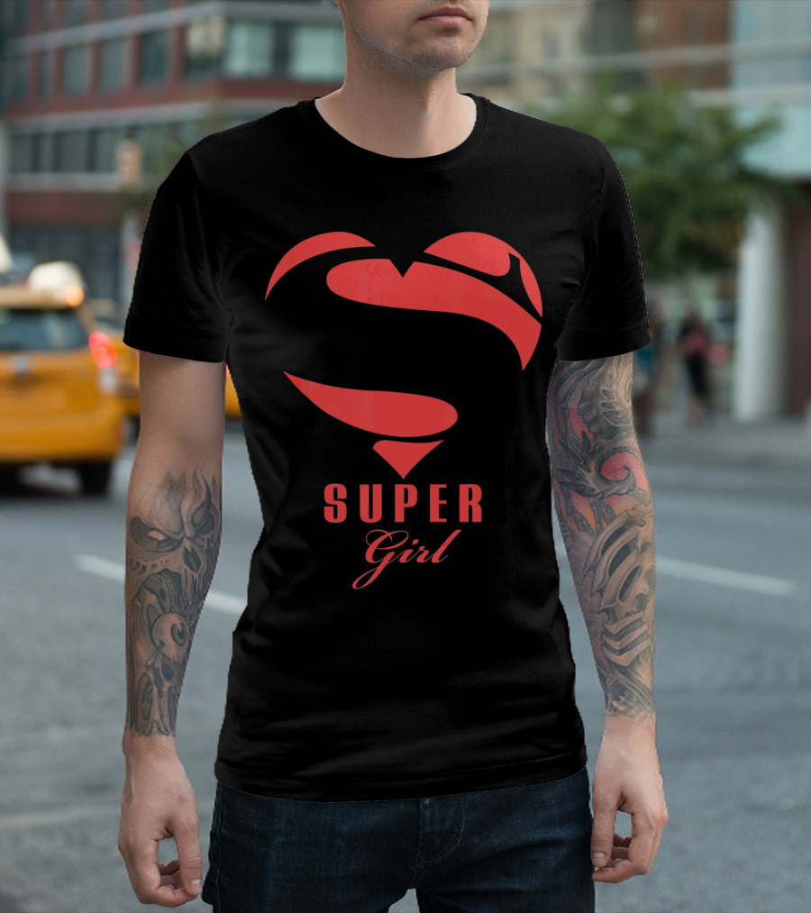 Super Girl Heart Symbol Superhero Mother's Day T-Shirt
