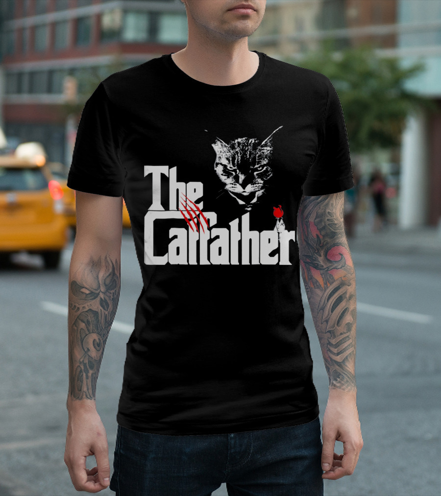 The Catfather Scratch and Rose Iconic Cat T-Shirt