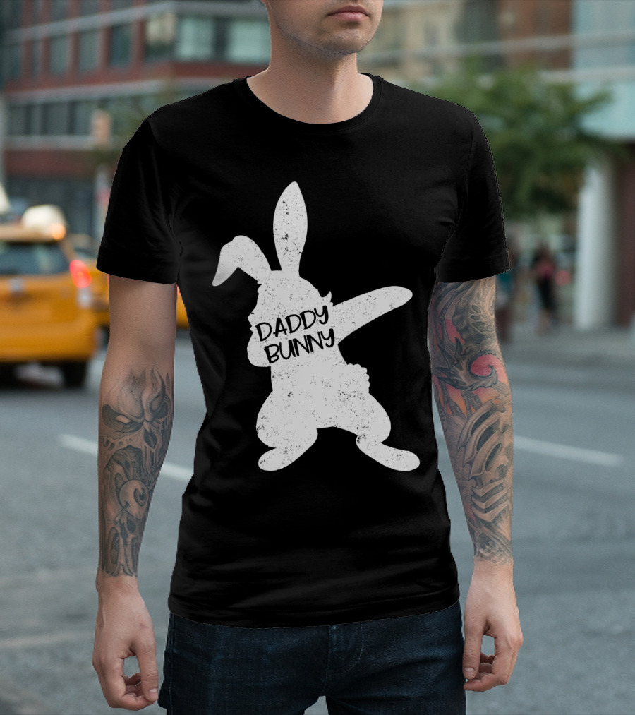 Daddy Bunny Dabbing Rabbit Cute Matching T-Shirt