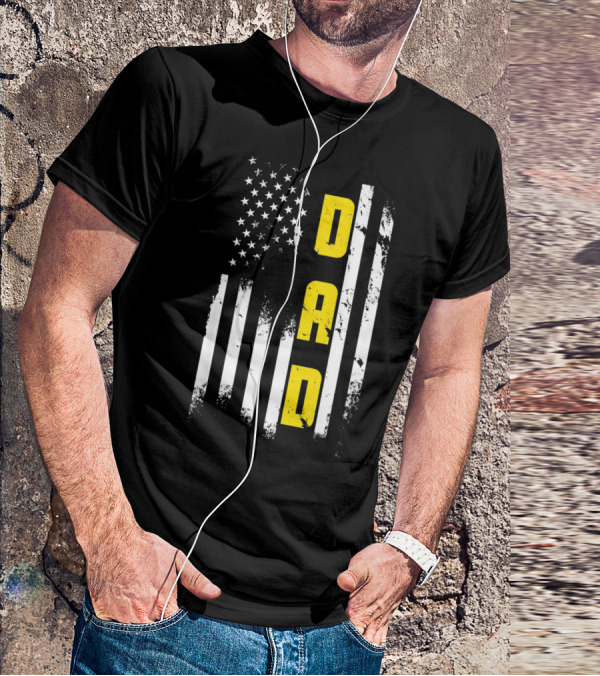 Thin Gold Line Flag Dad 911 Dispatcher Father's Day T-Shirt