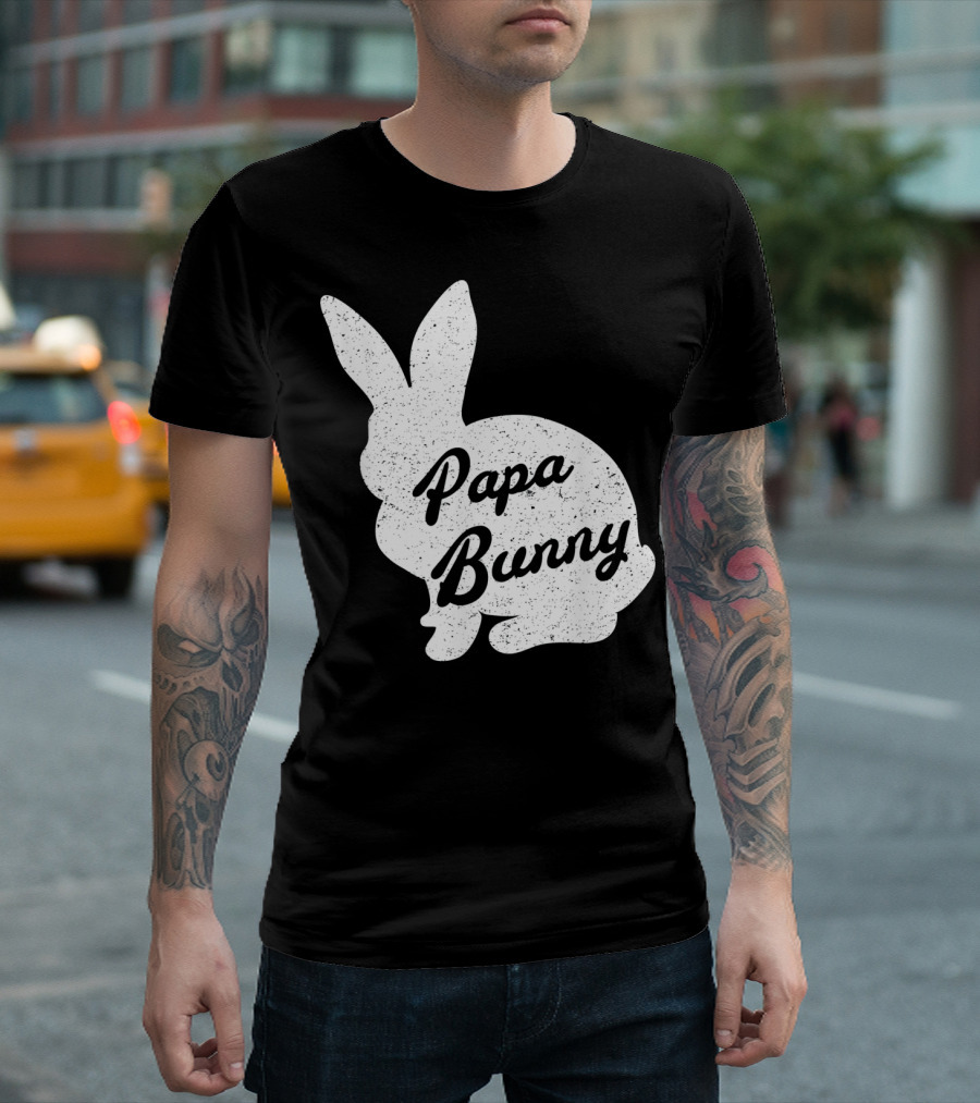 Papa Bunny Funny and Cute Easter Mens T-Shirt