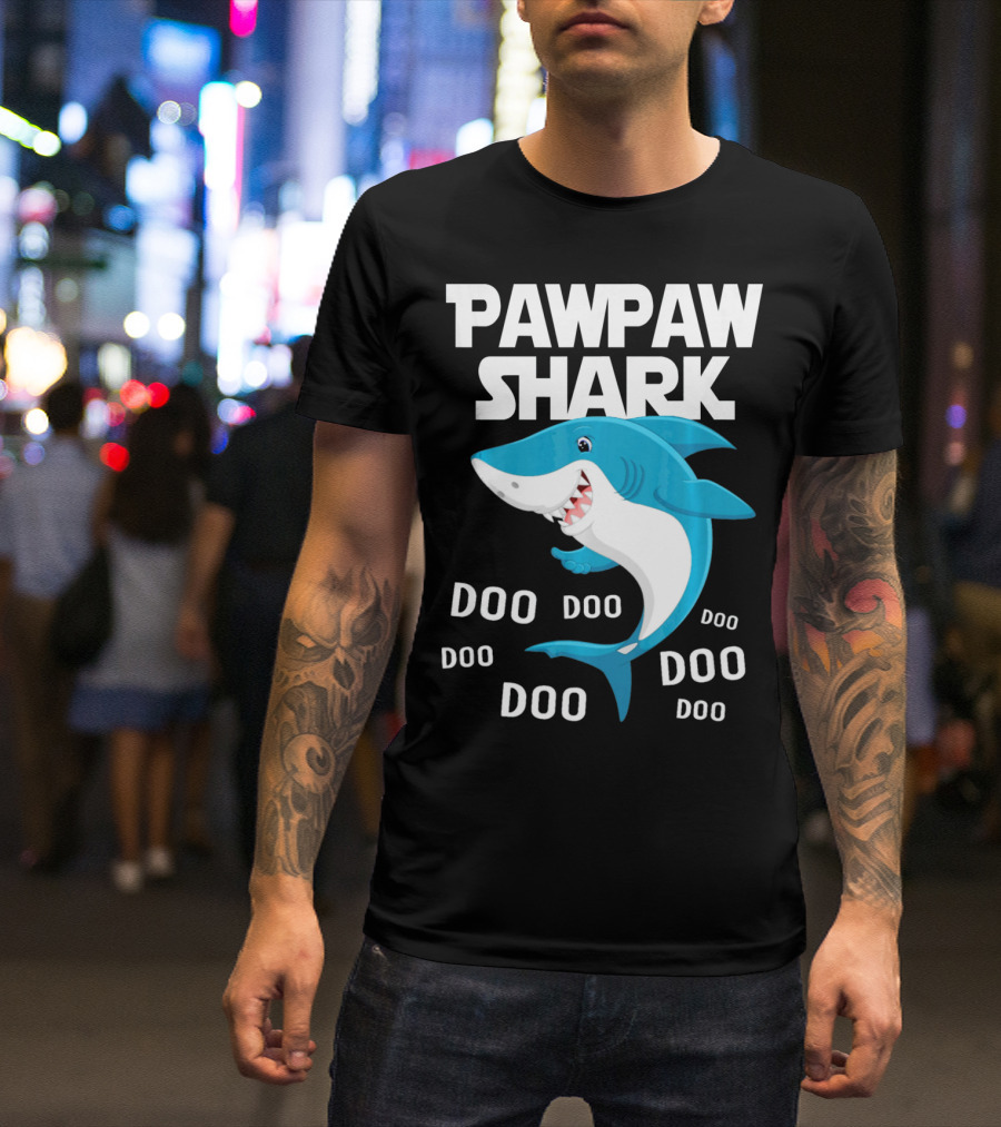 Pawpaw Shark Doo Doo Doo Grandpa Song T-Shirt