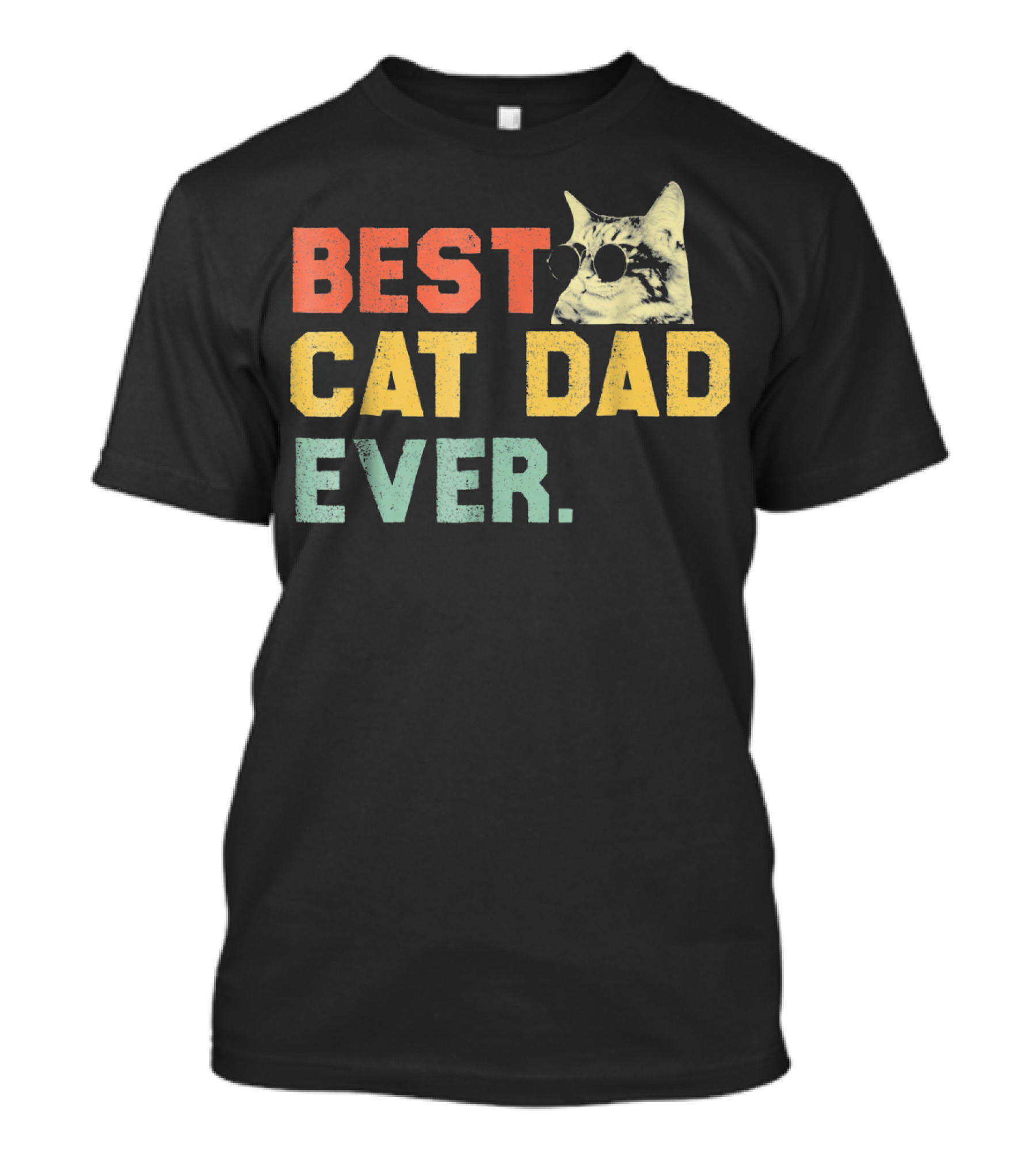 Best Cat Dad Ever Vintage Sunglasses Cat Daddy T-Shirt