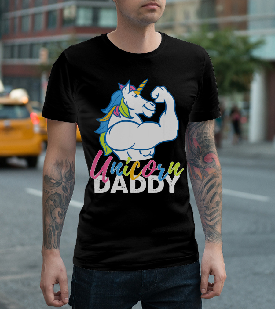 Unicorn Daddy Funny Gym Magic Bodybuil T-Shirt
