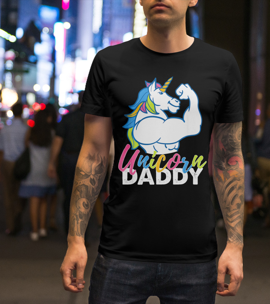 Unicorn Daddy Funny Gym Magic Bodybuil T-Shirt