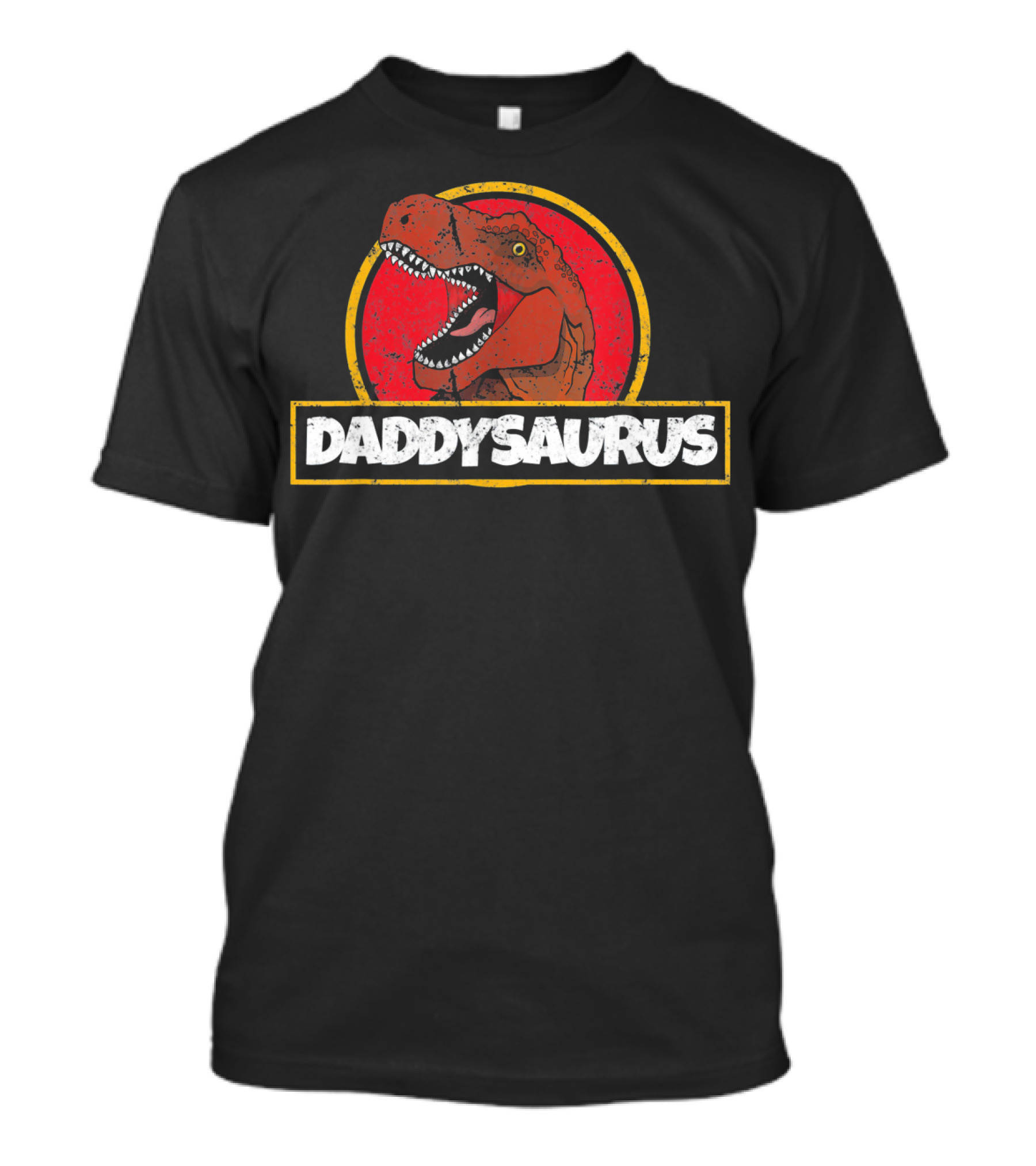 Daddysaurus TRex Dinosaur Fathers Retro Jurassic T-Shirt