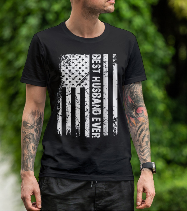 Best Husband Ever Distressed American Flag T-Shirt