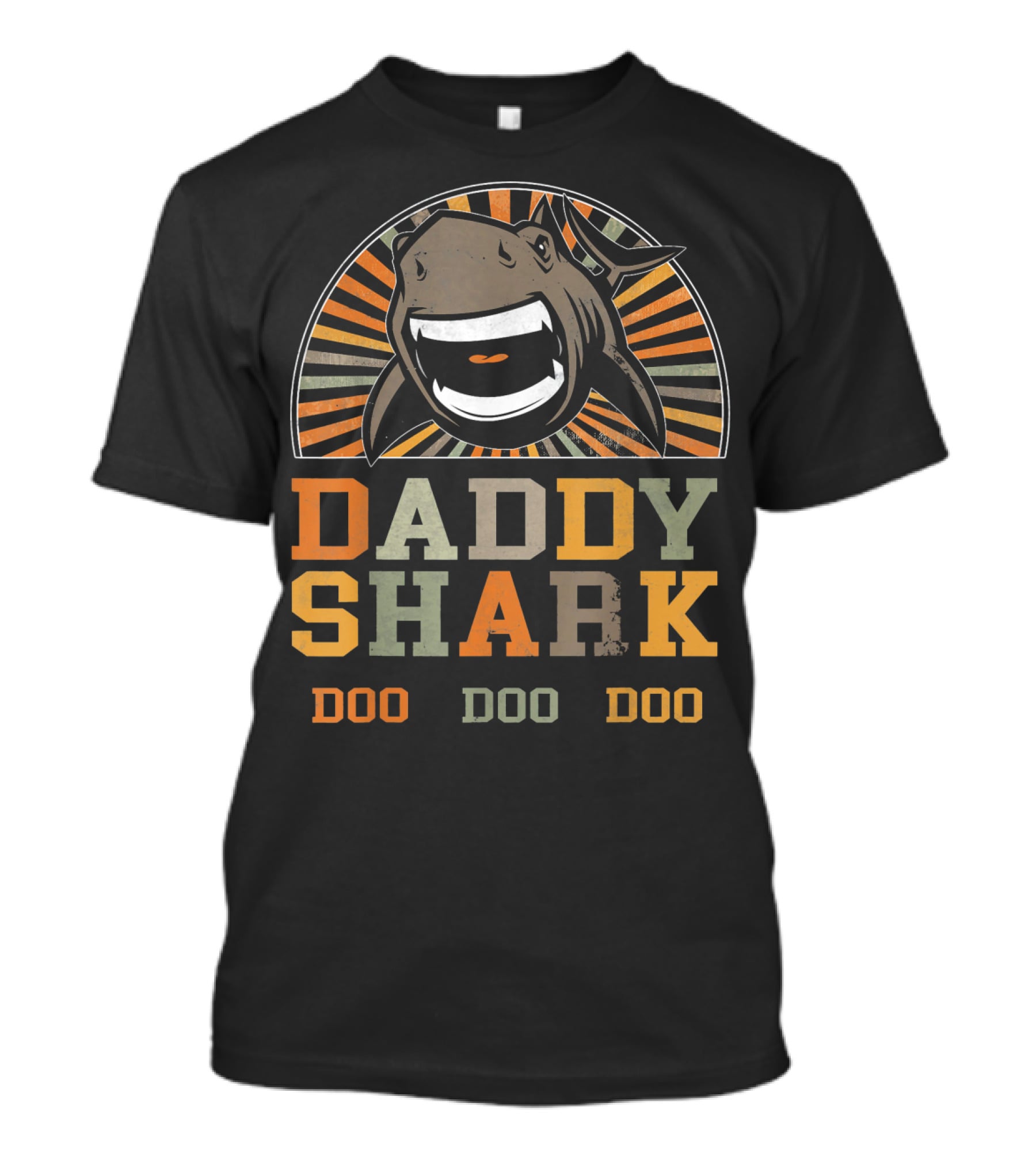 Daddy Shark Doo Doo Doo Mens Retro Shark T-Shirt