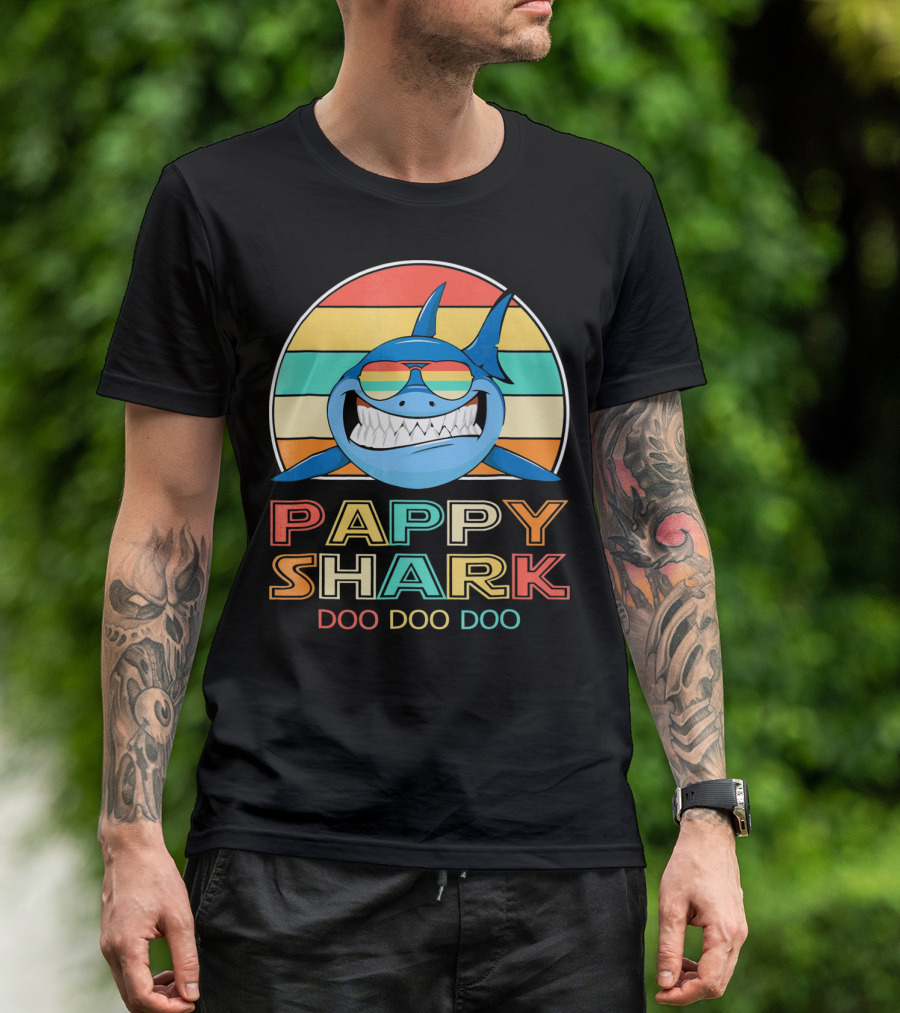 Pappy Shark Doo Doo Doo Retro Vintage T-Shirt