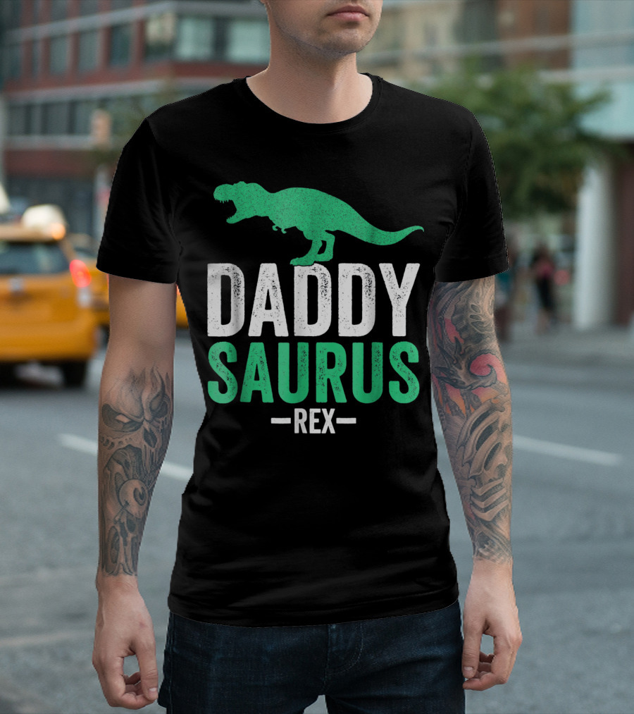 Daddysaurus Rex Funny Dad Mens Dinosaur T-Shirt