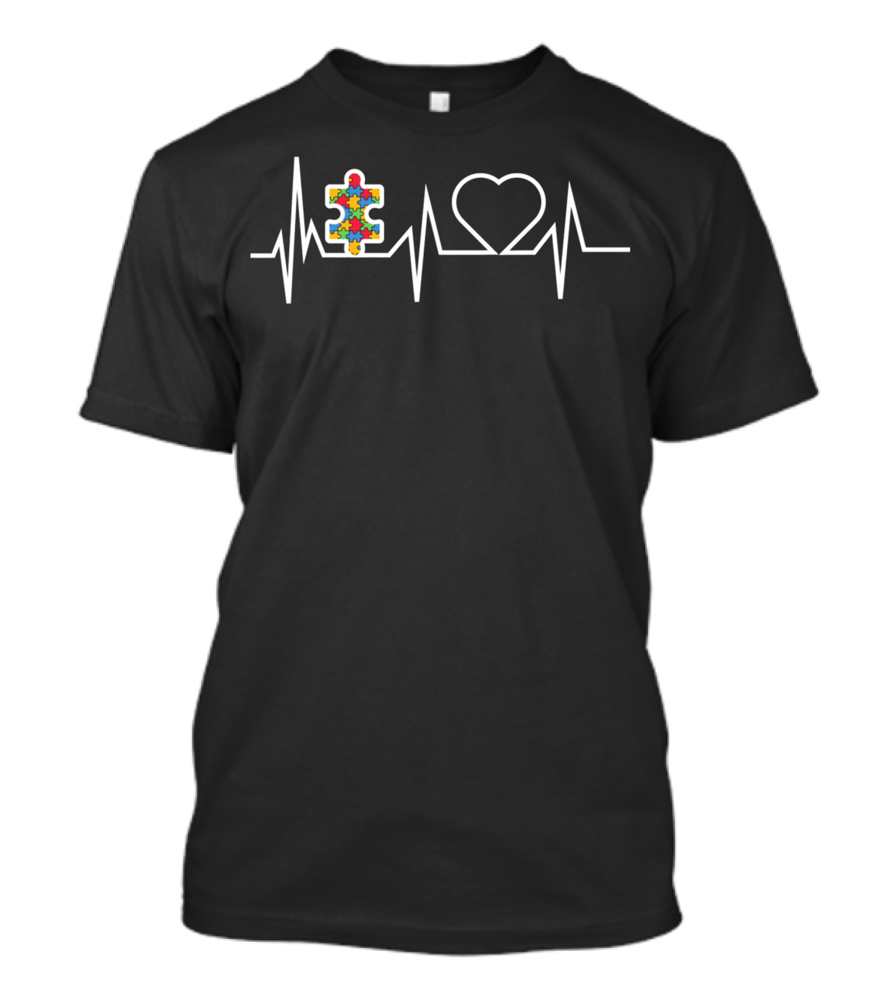 Autism Awareness Puzzle EKG Heartbeat T-Shirt