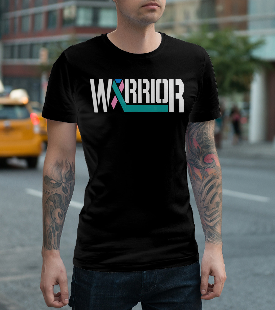 Thyroid Cancer Warrior Ribbon Motivation T-Shirt
