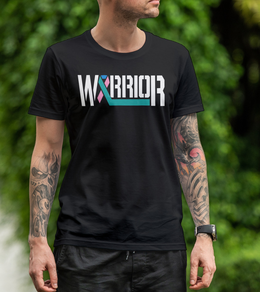 Thyroid Cancer Warrior Ribbon Motivation T-Shirt