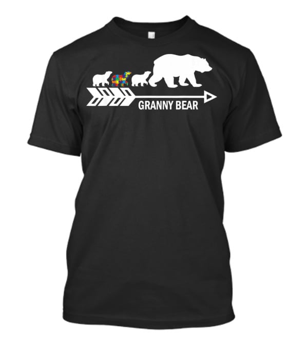 Granny Bear Autism Awareness Bear Family Arrow T-Shirt