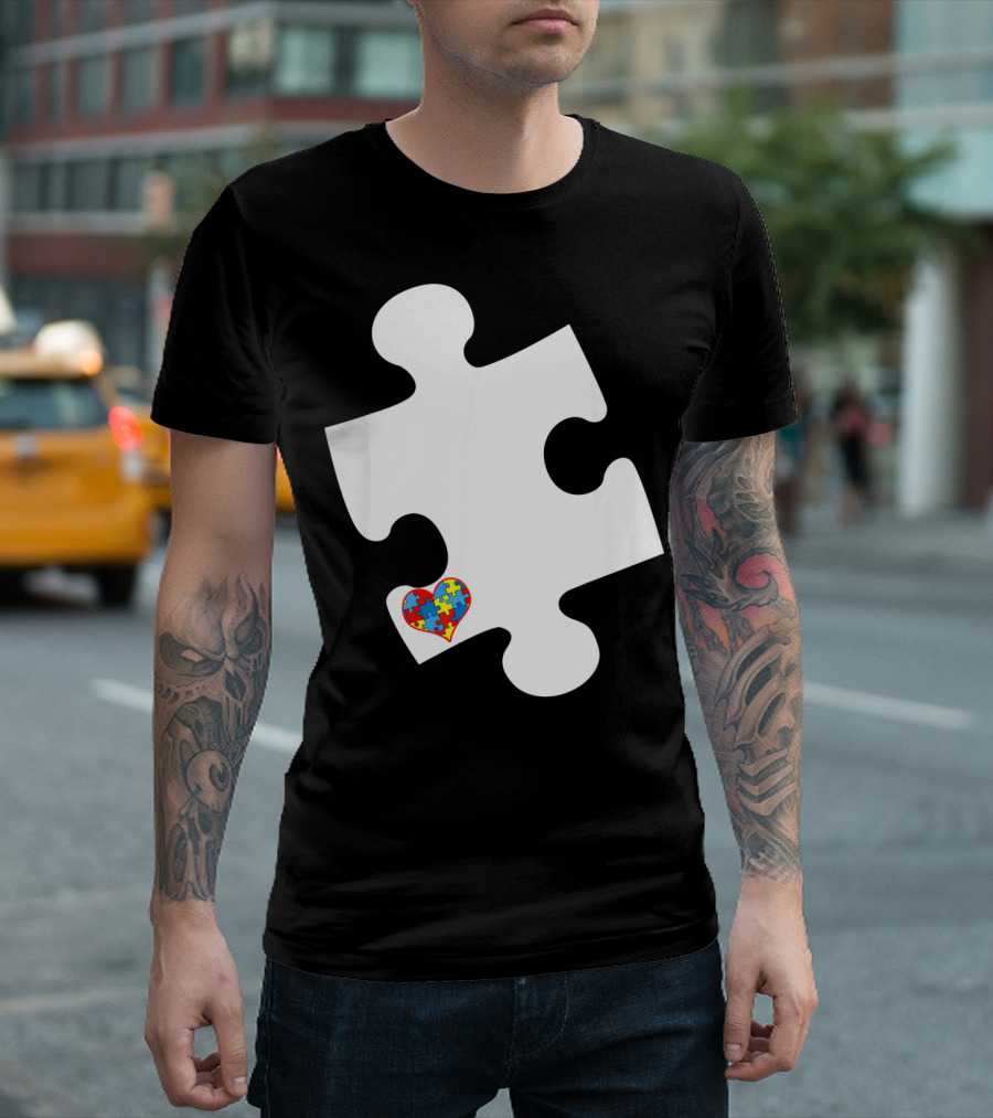 Awesome Love Autism Awareness Puzzle Heart Piece T-Shirt