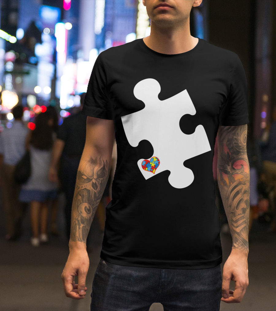 Awesome Love Autism Awareness Puzzle Heart Piece T-Shirt
