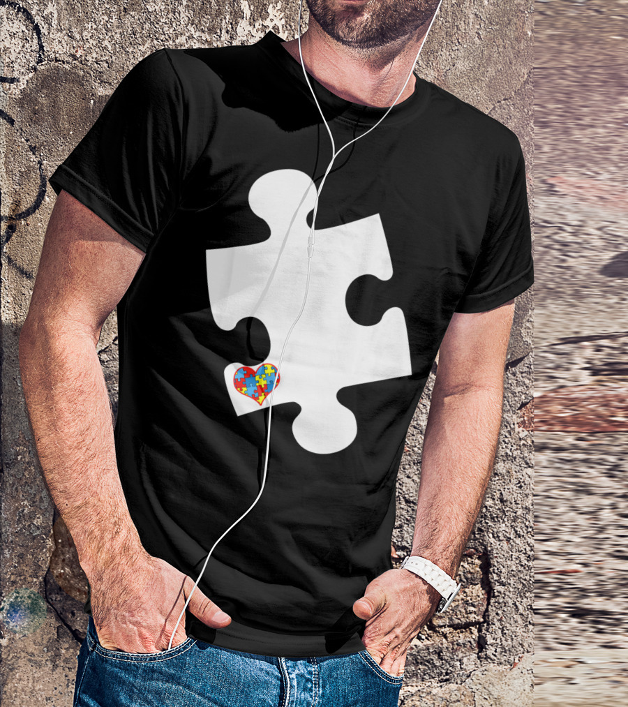 Awesome Love Autism Awareness Puzzle Heart Piece T-Shirt