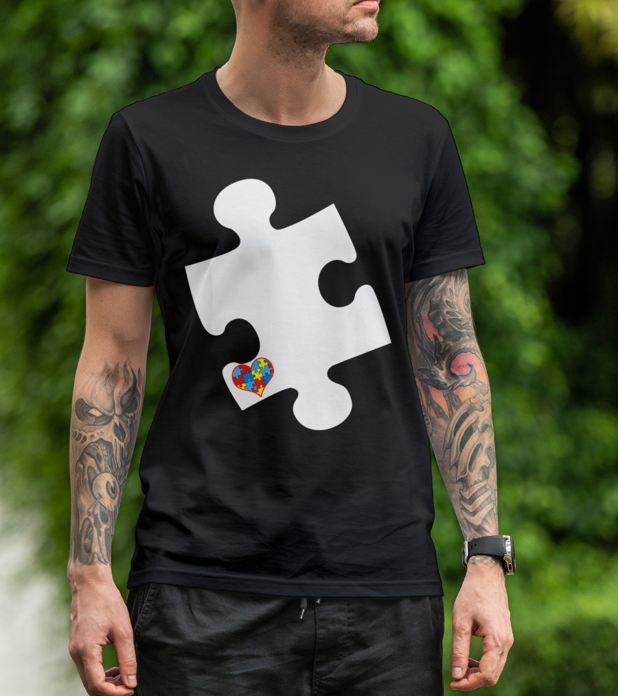 Awesome Love Autism Awareness Puzzle Heart Piece T-Shirt