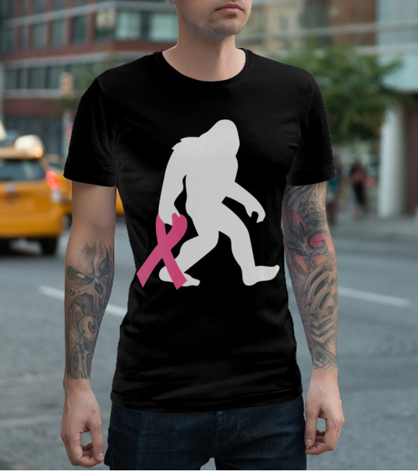 Breast Cancer Awareness Bigfoot Pink T-Shirt