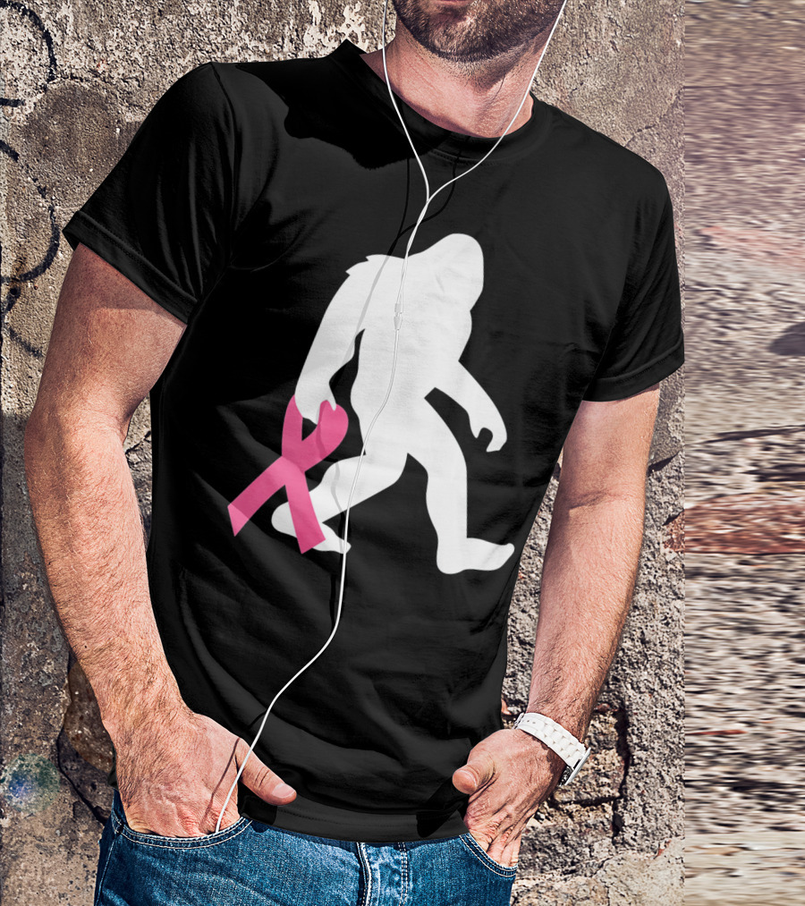 Breast Cancer Awareness Bigfoot Pink T-Shirt