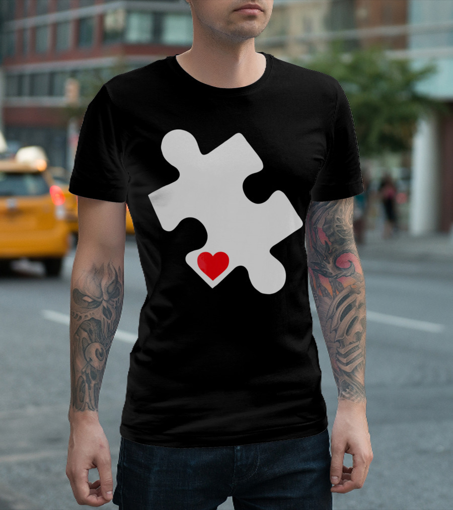 Love Autism Awareness Puzzle Heart T-Shirt