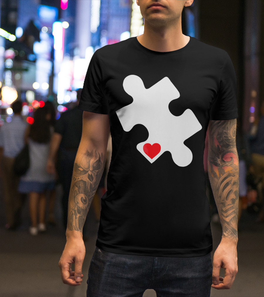 Love Autism Awareness Puzzle Heart T-Shirt