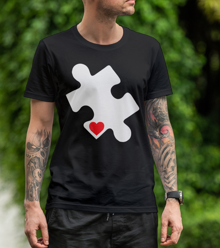 Love Autism Awareness Puzzle Heart T-Shirt