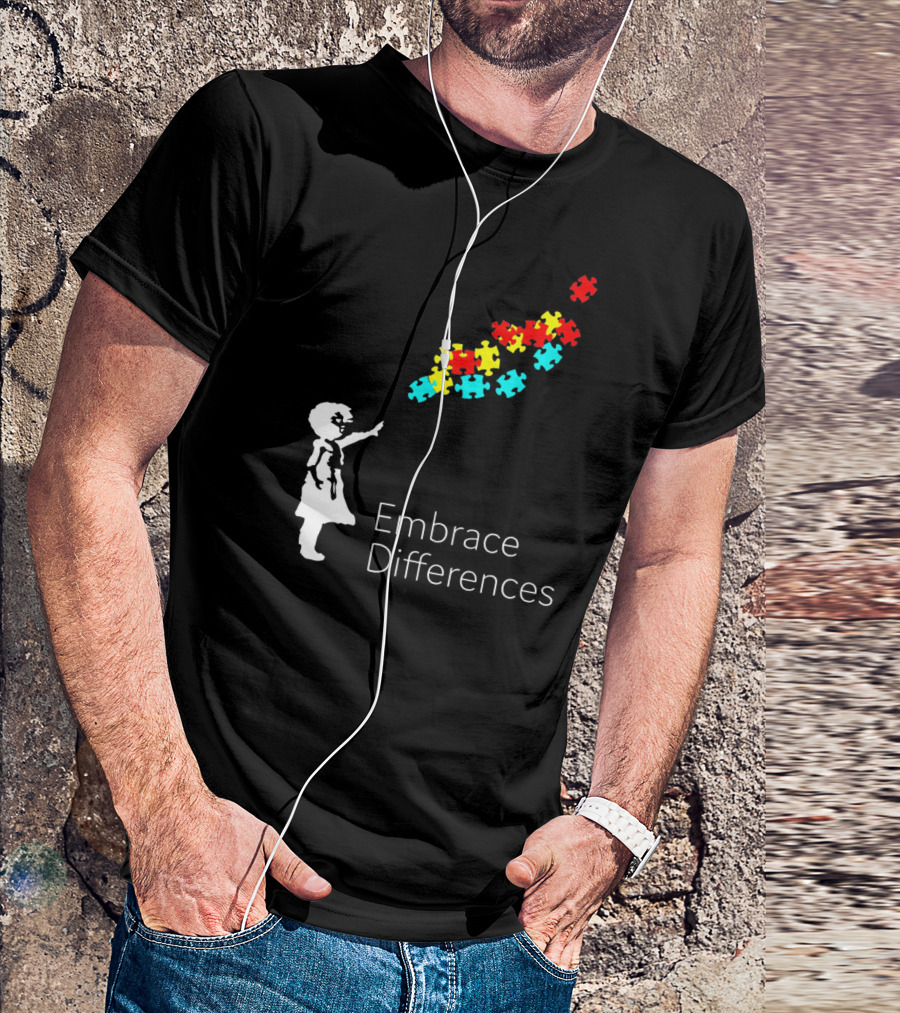 Embrace Differences Autism Puzzle Piece Awareness T-Shirt