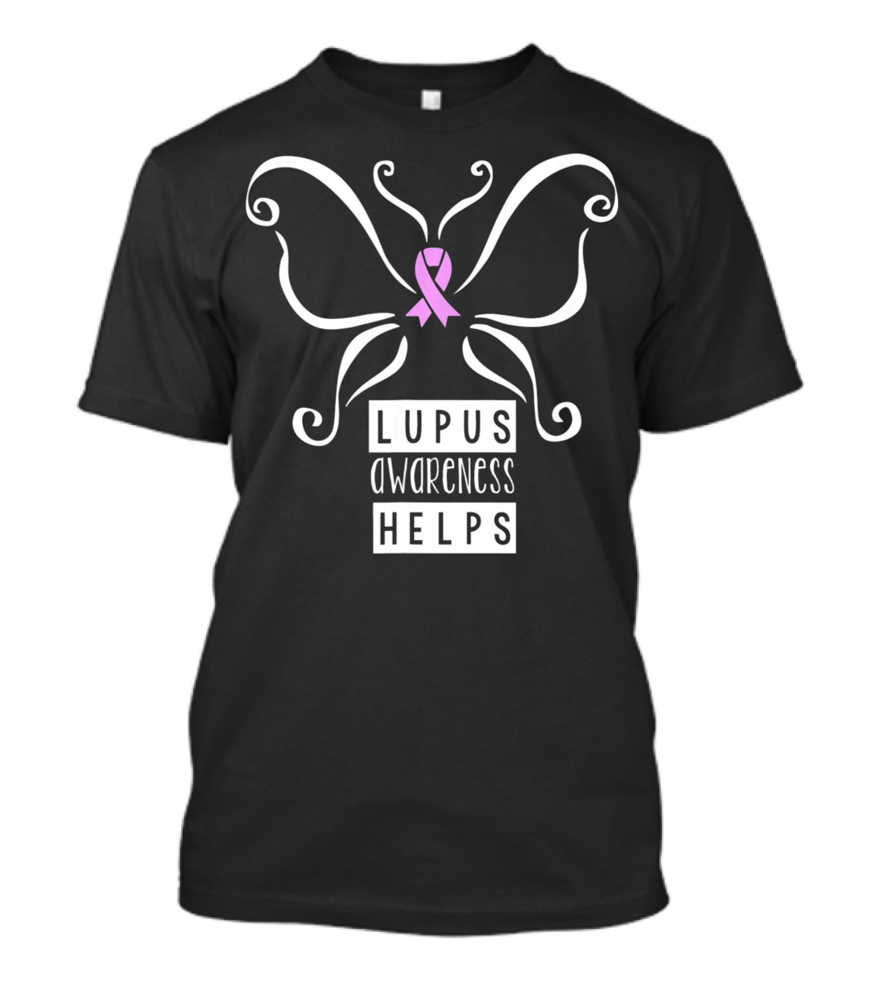 Lupus Awareness Helps Pink Ribbon Butterfly T-Shirt