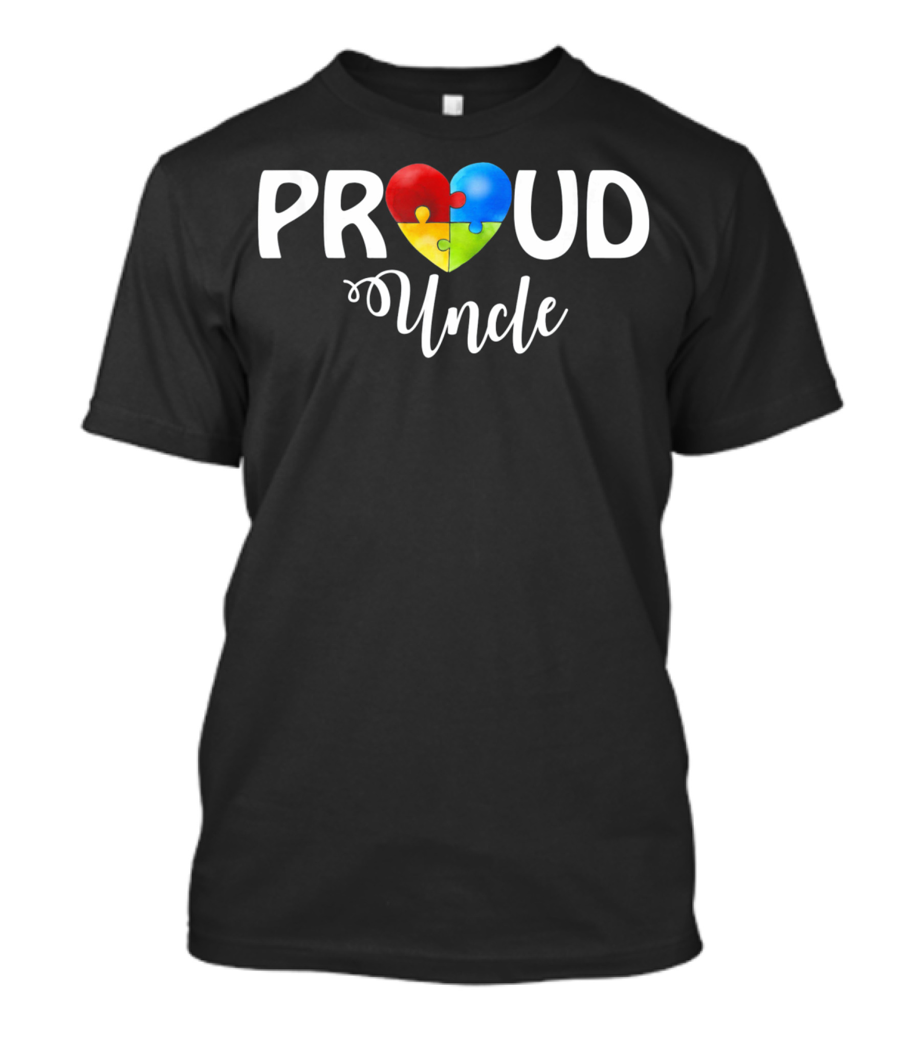 Proud Uncle Heart Puzzle Autism Awareness T-Shirt