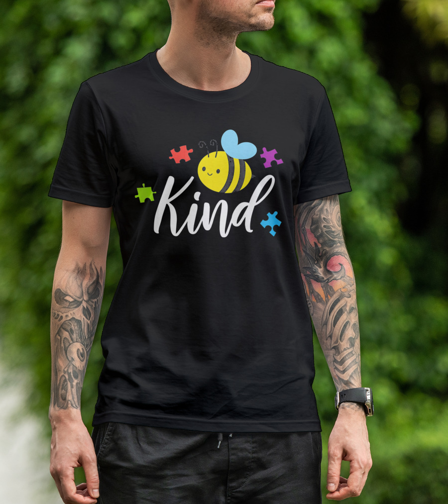 Bee Kind Kindness Autism Awareness Puzzle Piece T-Shirt