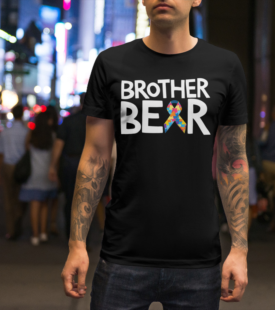Brother Bear Autism Awareness Puzzle T-Shirt