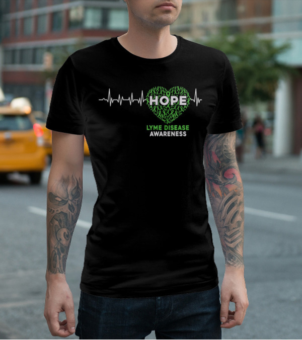HOPE Heartbeat Ribbon Lyme Disease Awareness T-Shirt