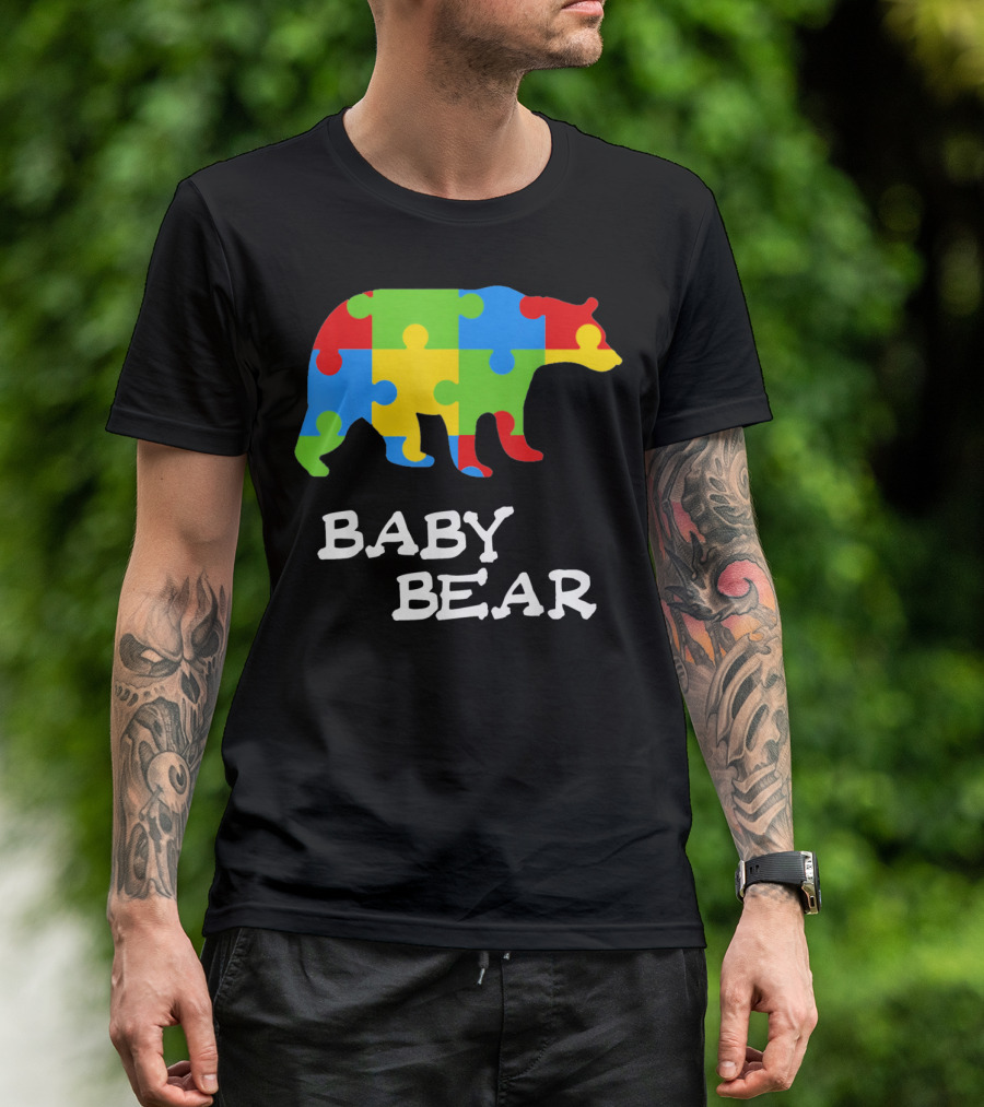 Autism Awareness Baby Bear Puzzle Design For Boy T-Shirt