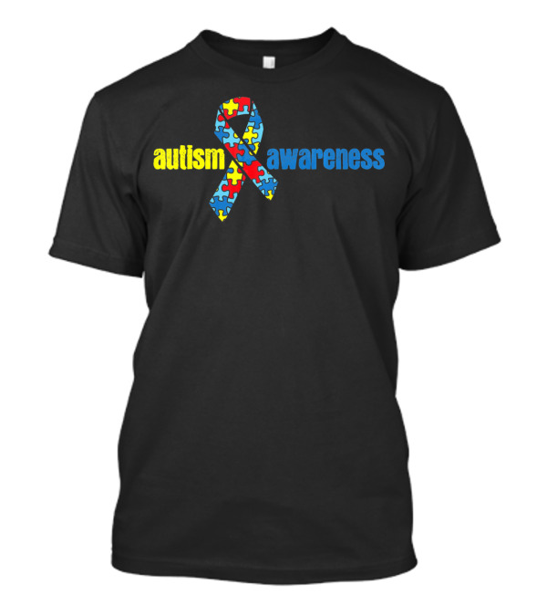 Autism Awareness Ribbon With Puzzle Pieces T-Shirt