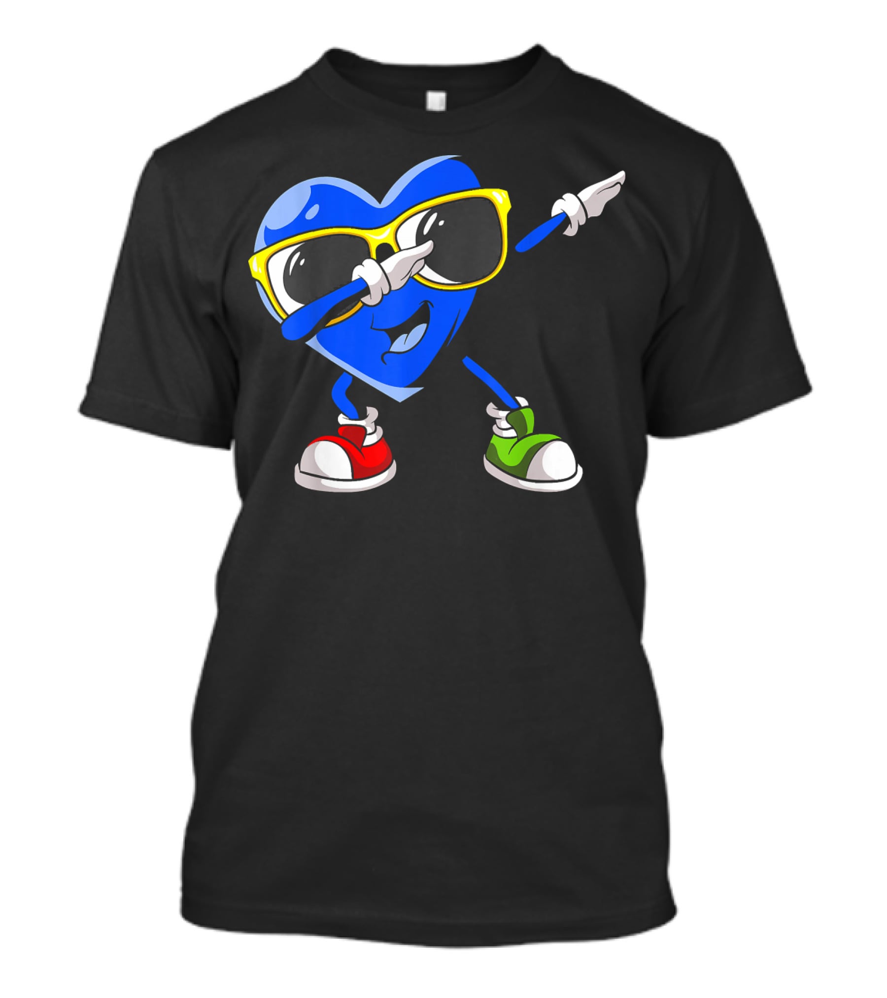 Dabbing Blue Heart Autism Awareness Month T-Shirt