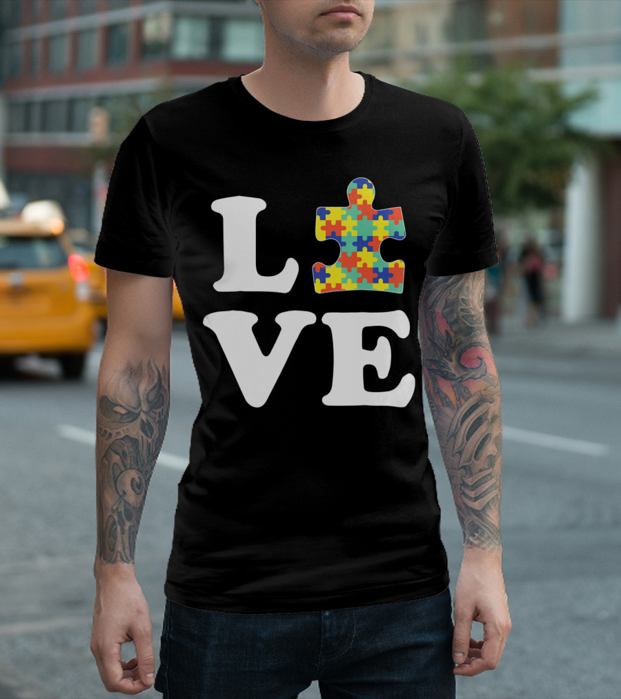 Love Autism Awareness Puzzle T-Shirt