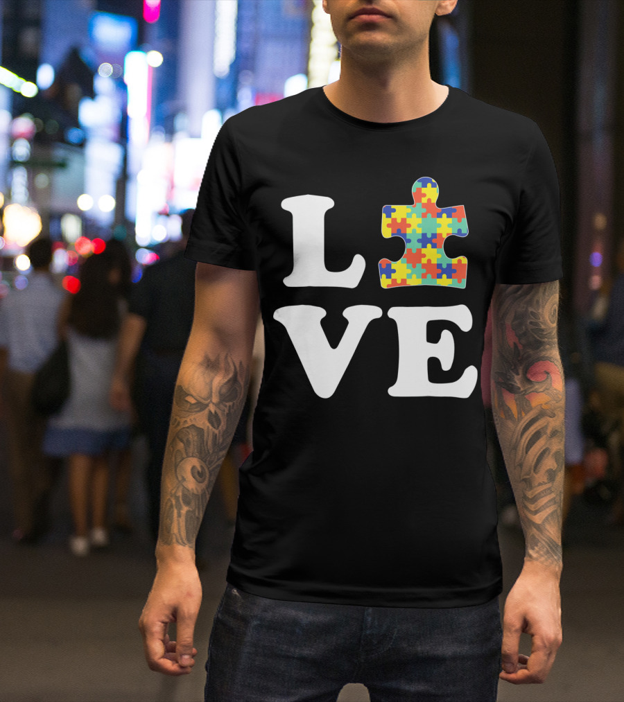 Love Autism Awareness Puzzle T-Shirt